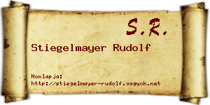Stiegelmayer Rudolf névjegykártya